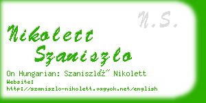 nikolett szaniszlo business card